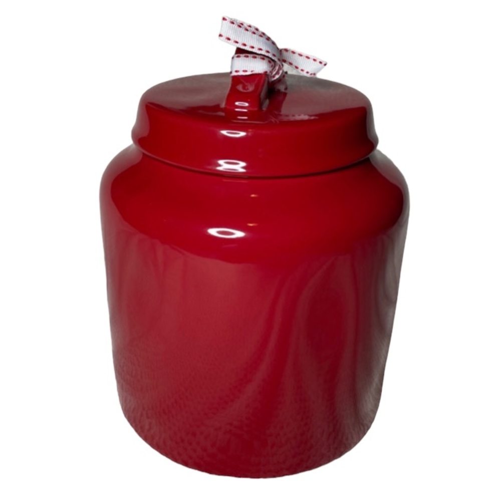 NEW Rae Dunn Christmas Mistletoe kisses chubby canister cookie jar - Picture 6 of 9